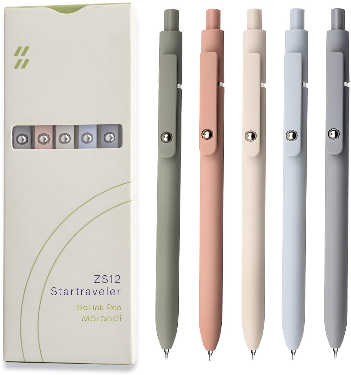 Dailygoods- Gelpennen 5 Stuks - Japanse Zwarte Inkt - Fijne Punt - Siliconen Grip - Metalen Clip - Perfect Cadeau - Schrijfpennen