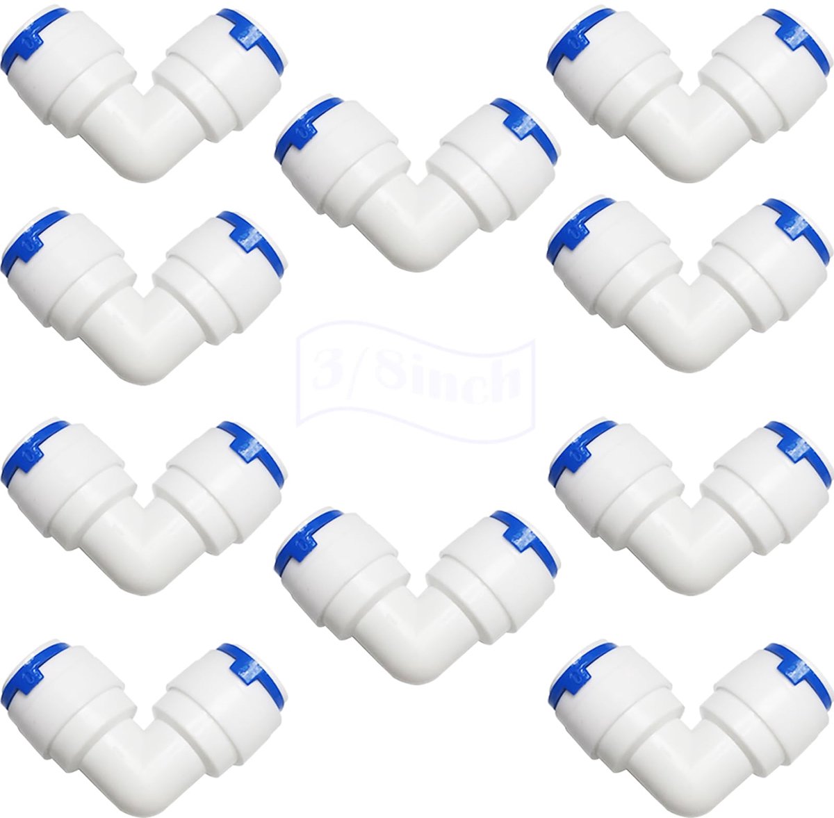 Dailygoods - 10 Stuks 3/8" Push Fit Waterfilter Fittingen met 90° Hoek