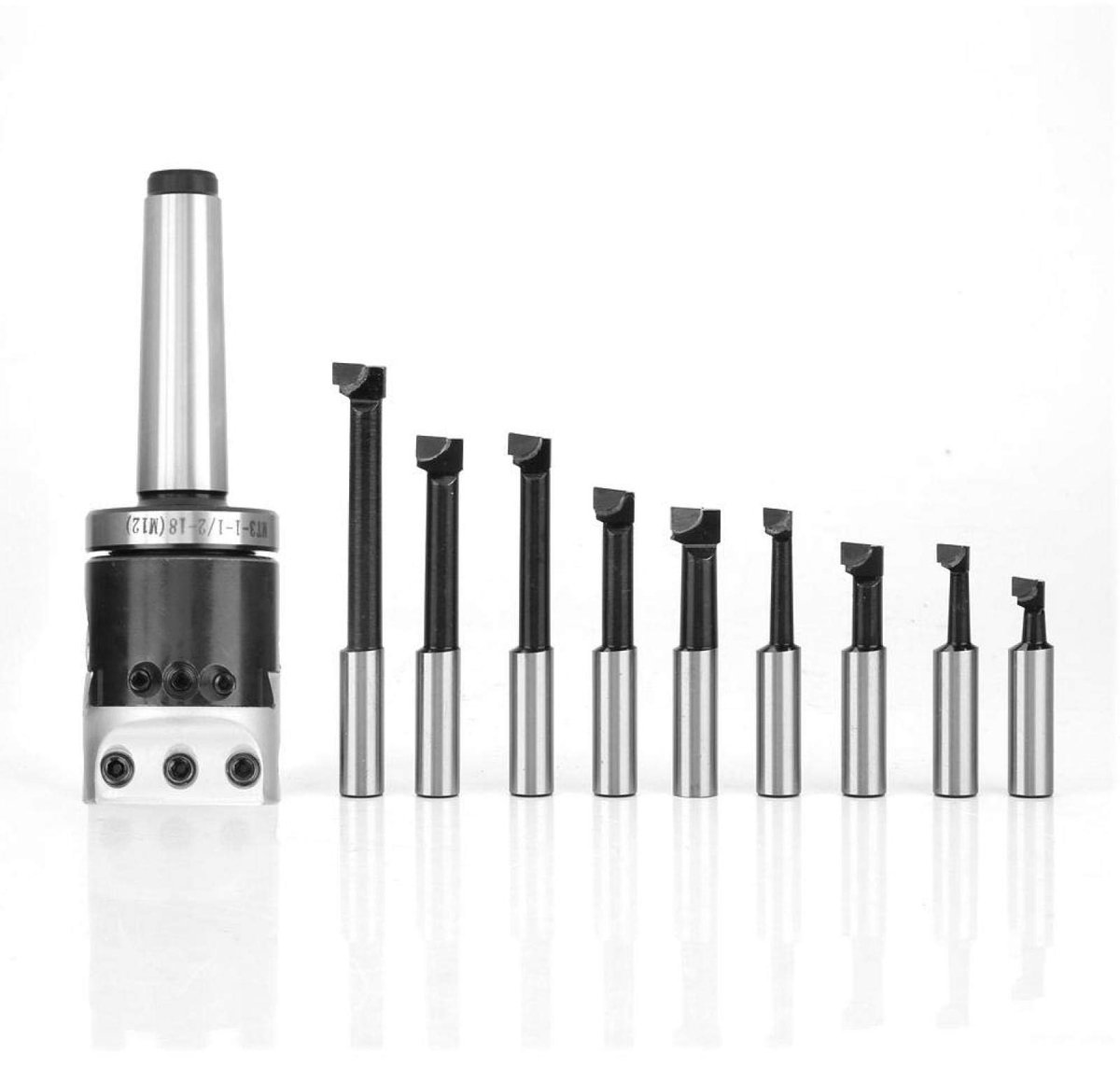 Dailygoods - Cutter Head Set MT3-M12 met 50mm Snijkop en 9 Stuk 12mm Boorbussen