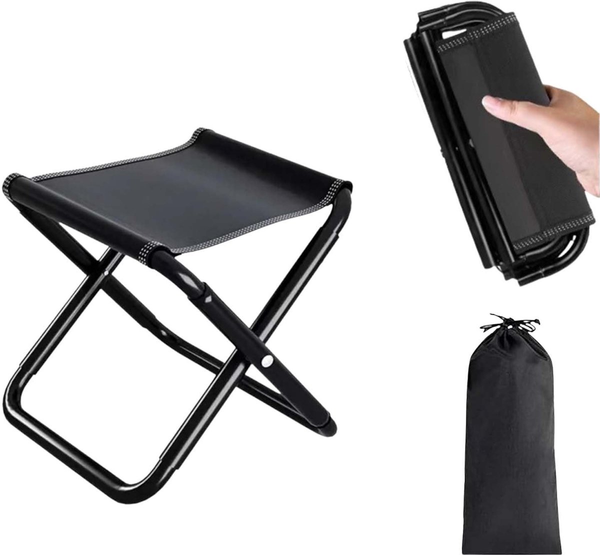 Dailygoods - Opvouwbare Campingstoel - Draagbaar met Opbergtas voor Buitenactiviteiten