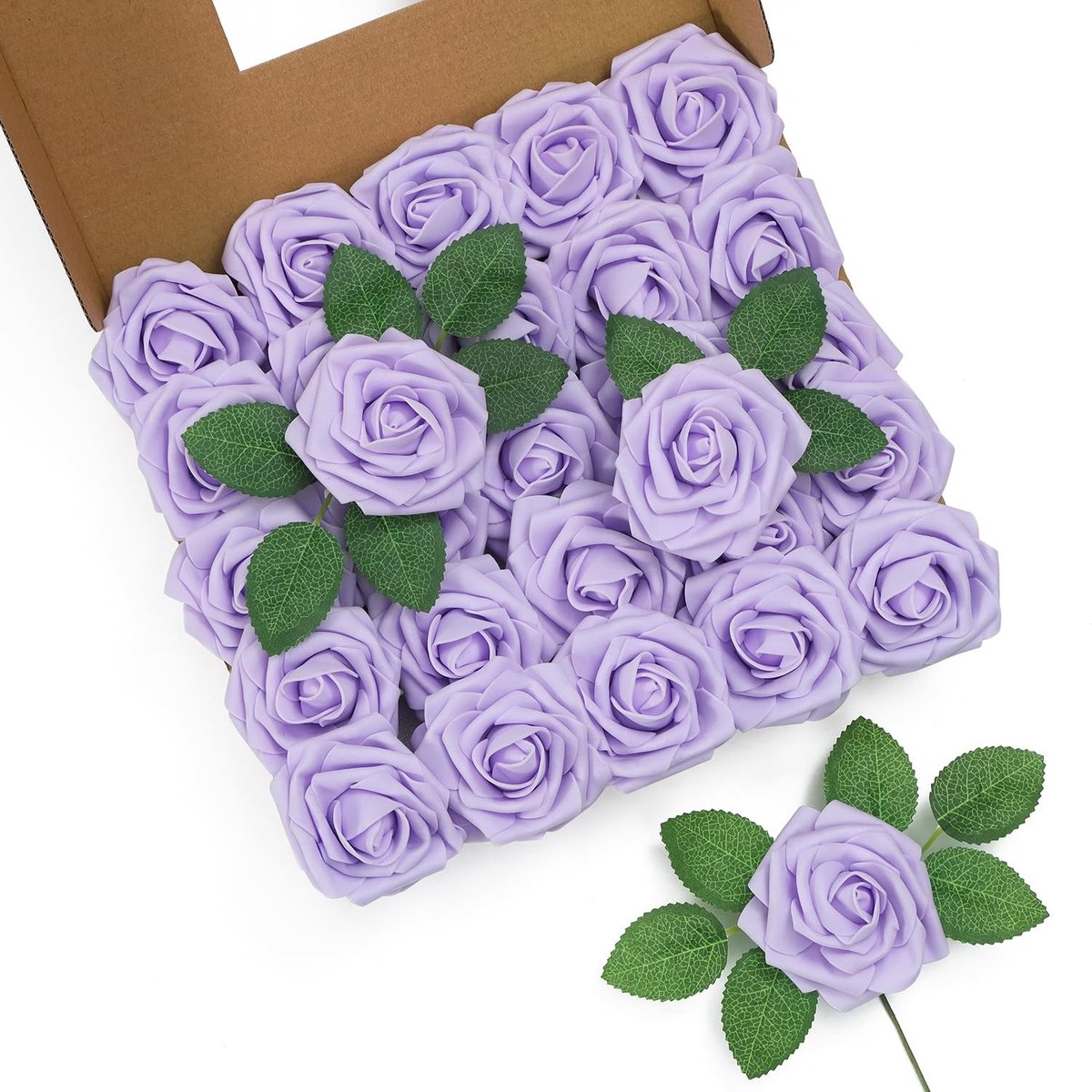 Dailygoods- Kunstschuimrozen 25 stuks - Voelt echt aan - Voor bruidsboeketten - Bloemstukken - Feestdecoraties - Woondecoraties - Neprozen