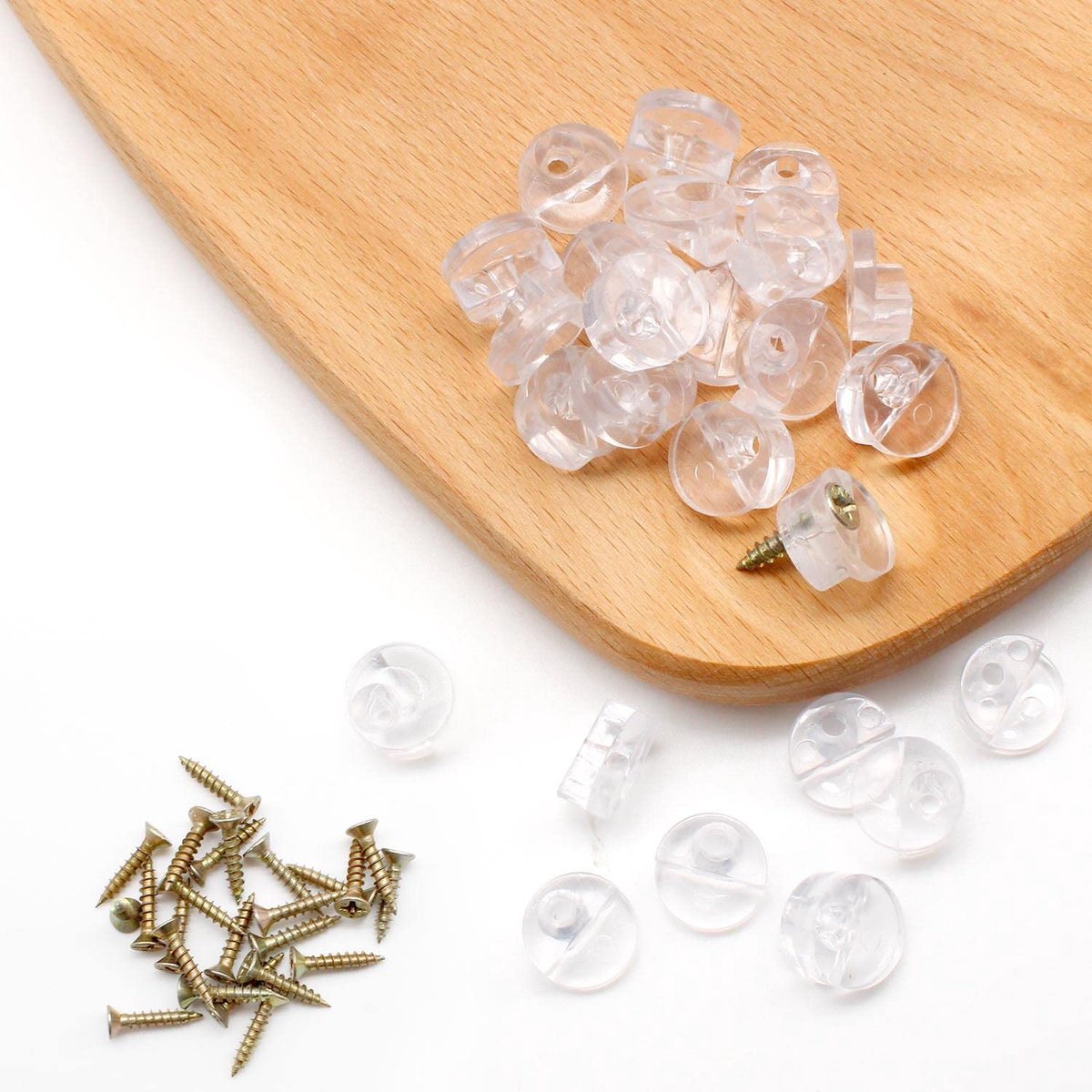 Dailygoods - Ronde Glasklemmen 25 Stuks - Transparante Glashouders voor Kastdeuren en Spiegels