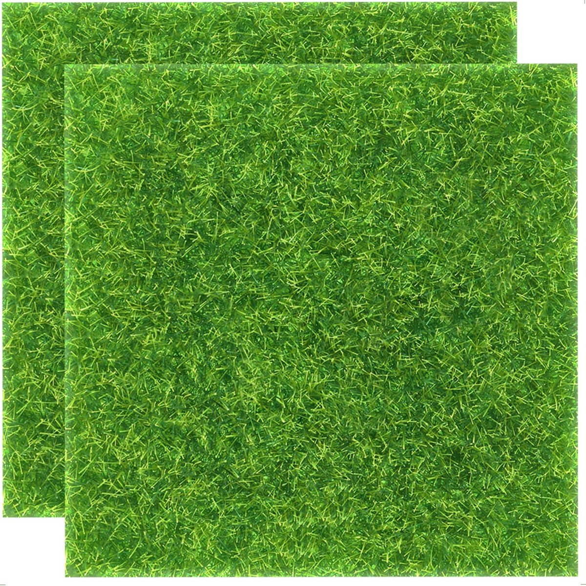 Dailygoods - Mini Kunstgras DIY - 2 Stuks 15 x 15 cm voor Modelbouw