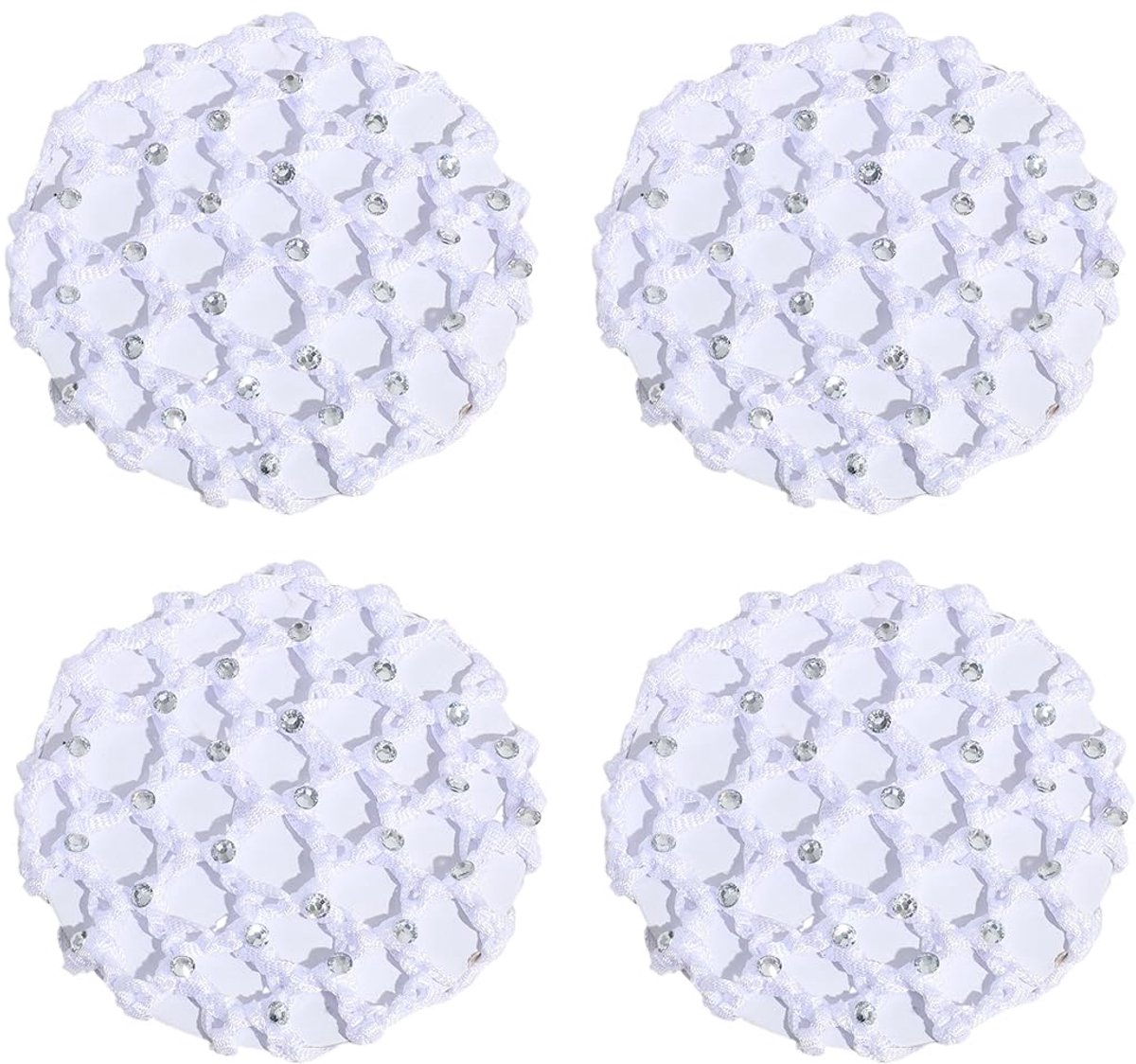 Dailygoods - Haarnetjes voor Meisjes, 4 Stuks met Parels voor Verpleegsters en Ballet