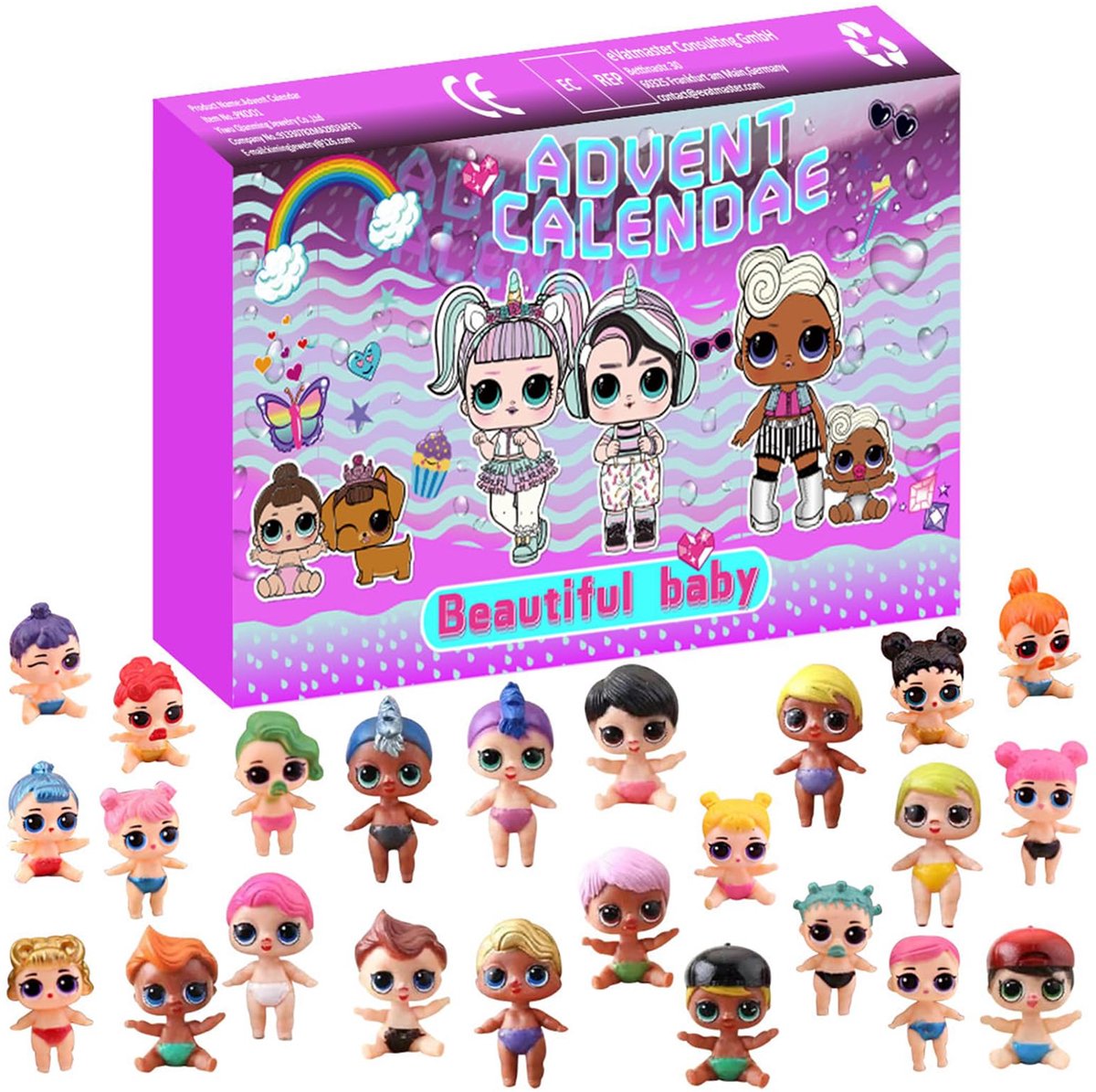 Dailygoods - Adventskalender 2025 - Poppen Speelgoed Adventskalender voor Kinderen met 24 Verrassingen