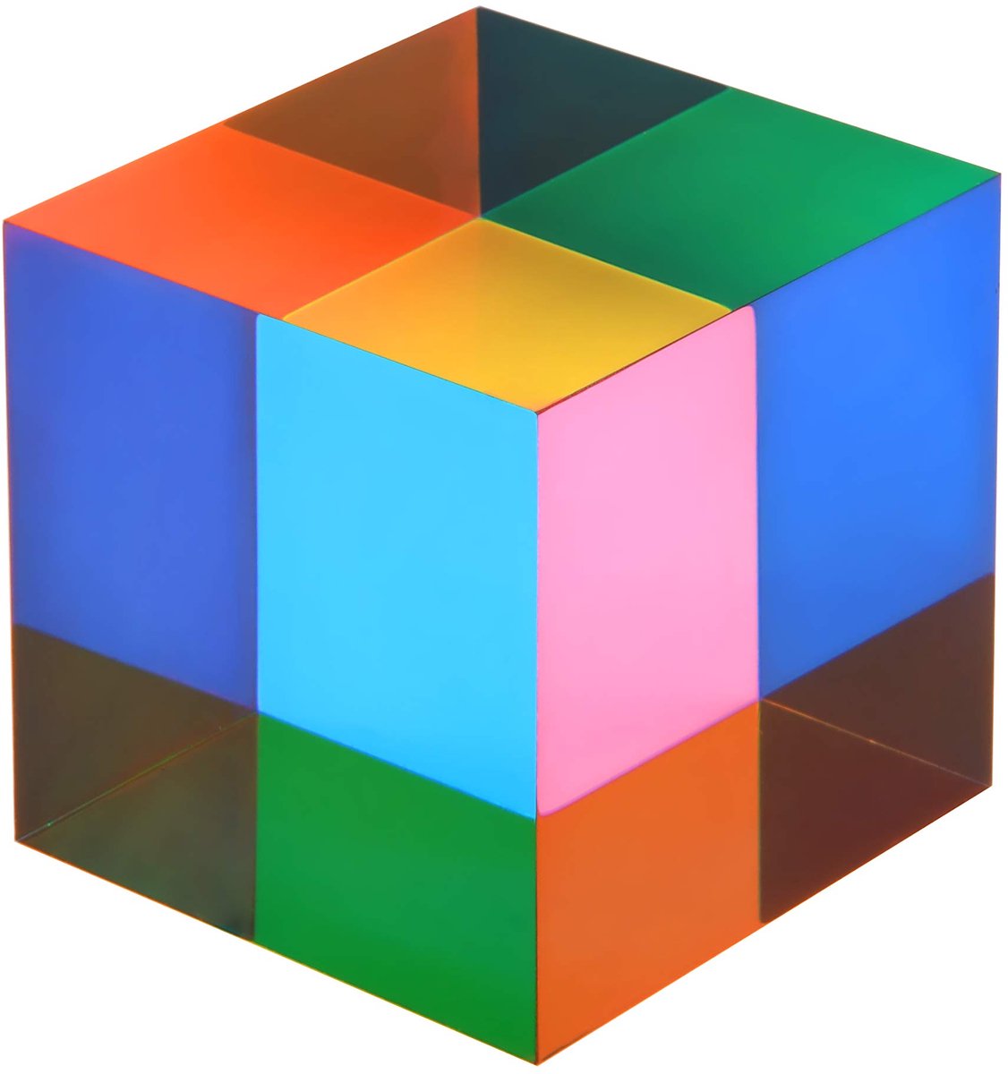 Dailygoods- Kleurenkubus - Acryl - Educatief Speelgoed - RGB-Dispersie - Cyaan/Magenta/Geel - Uniek Productieproces - Prism