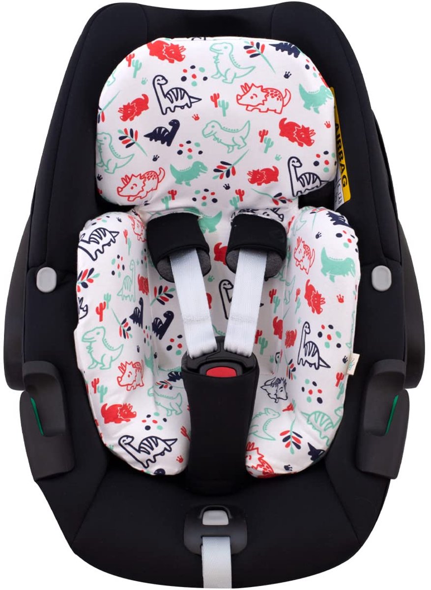 SnelShoppen - JYOKO Kids Verloopstuk Overtrek voor Maxi Cosi Pebble 360 - Katoen - Dino Party - Ideaal voor Kinderen en Feesten - Comfortabel en Duurz