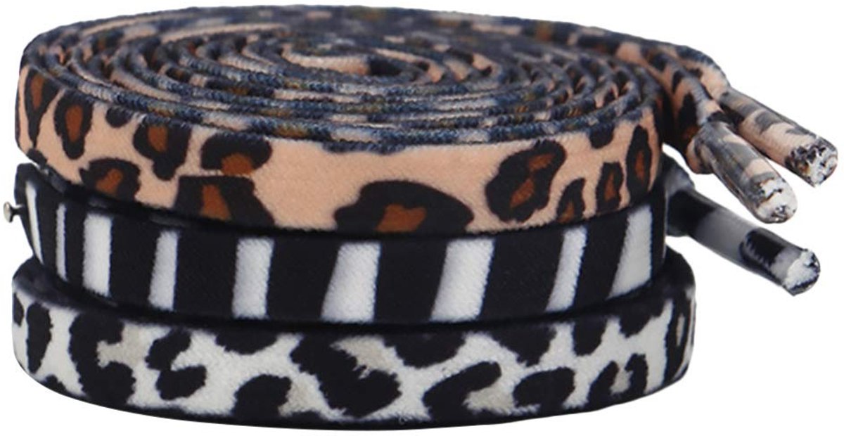 Dailygoods - Platte Veters met Dierenprint - 3 Paar voor Sneakers