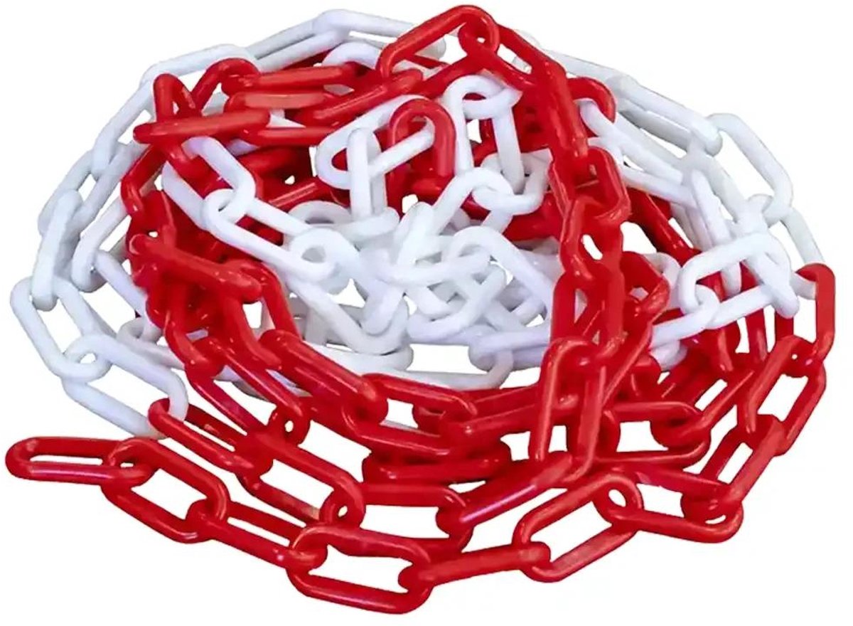Mack Kunststof Ketting Lange Schakel Rood/Wit