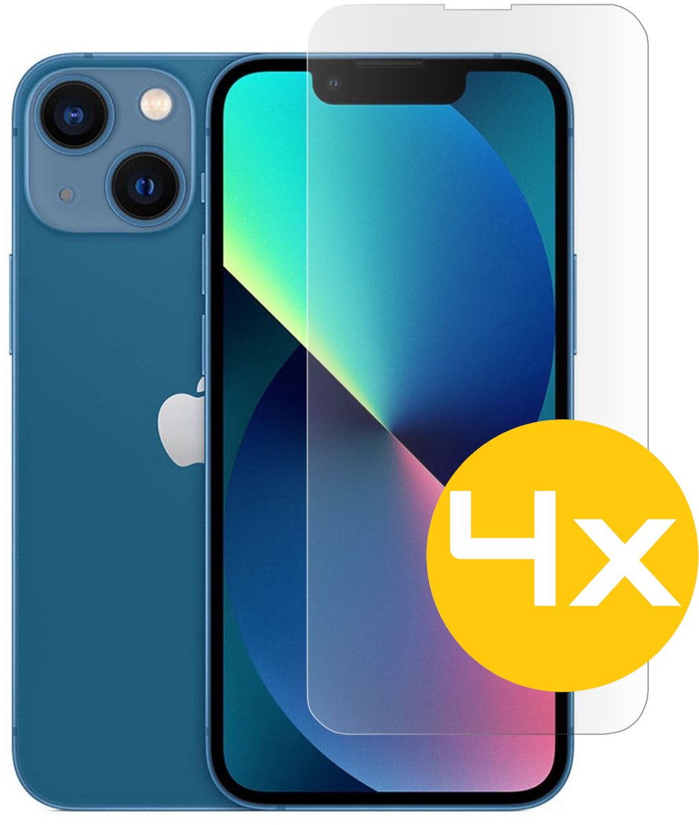 Screenprotector Geschikt Voor iPhone 13 Mini - Glasplaat - Tempered Glass - 4 Stuks