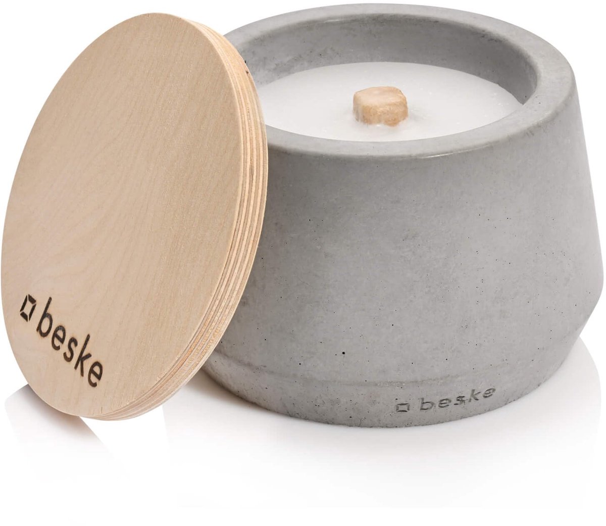 SnelShoppen - Betonfeuer Tafelvuur van Beton | Handgemaakt Model Steller (⌀14 cm) | Duurzaam Lontsysteem | Onbeperkte Brandduur voor Tuin en Terras |