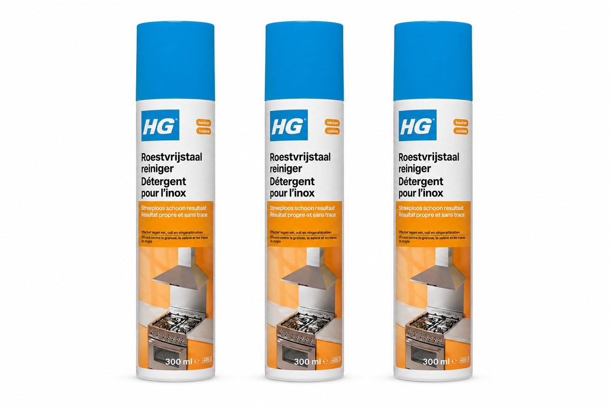 HG roestvrijstaalreiniger (300 ml) - 3 stuks