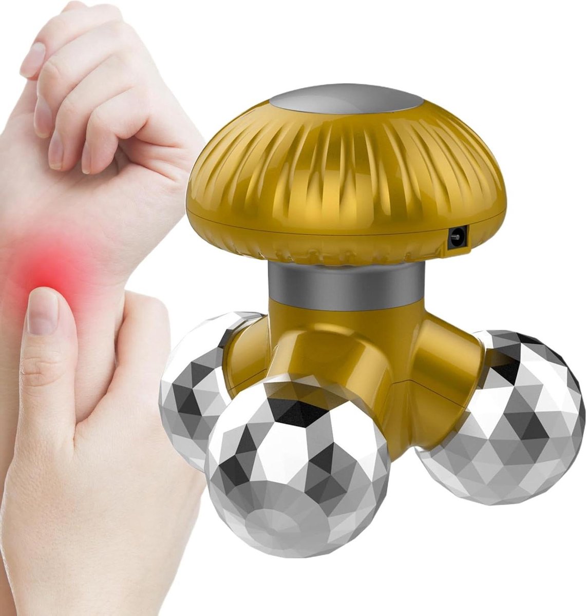 Handmassager Roller - Spierontspanner Apparaat - Lichaamsontspanning Thuis - 570 Massageknoppen - 10.5 x 10.5 x 10 cm - Grijs