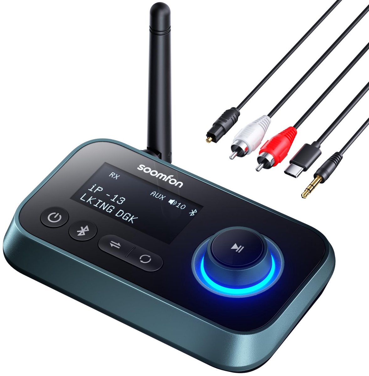 SnelShoppen - Bluetooth 5.3 Zender Ontvanger 3-in-1 Adapter voor TV, LCD-Scherm, Audio Transmitter voor Koptelefoon/Luidsprekers, AUX/3,5 mm/RCA/Optis