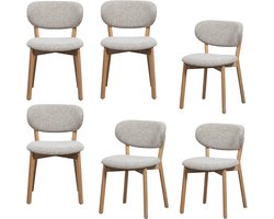WOOOD Udar Eetkamerstoelen Houten Frame - Naturel - Set van 6