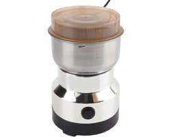Elektrische Koffiemolen - Koffiebonenmolen Kruidenmolen - Verse Koffie Zetten - Roestvrijstalen Behuizing - Compact Ontwerp - Zilverkleurig