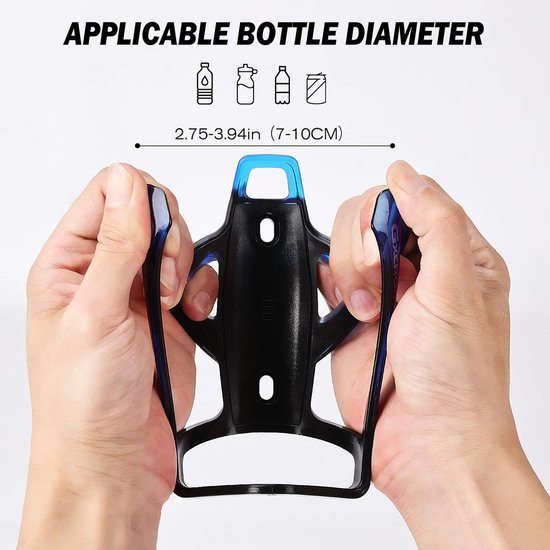 Fietshouder met AirTag - Bekerhouder fiets Drinkfleshouder - Veilig Fles Vervoeren - Verborgen AirTag Lager - 7-10 cm Diameter - Blauw — afbeelding 4