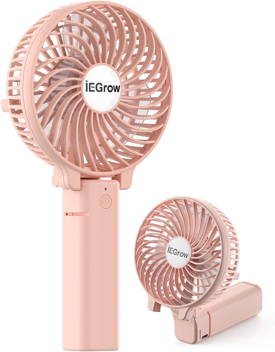 SnelShoppen - Draagbare Mini Handventilator, Oplaadbare USB Ventilator, Opvouwbaar, Roze, Persoonlijke Ventilator voor Feest, Camping, Tuin en Kindere