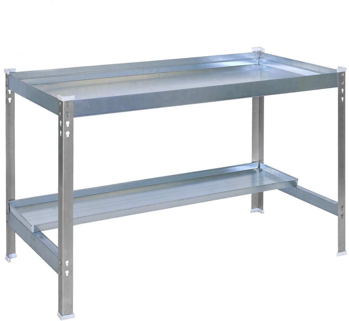 SnelShoppen - Simon Rack Tuintafel 840 x 900 x 600 mm, Grijze Verzinkte Metalen Tuinset voor Buiten, Perfect voor Camping, Feesten en Tuin Diners