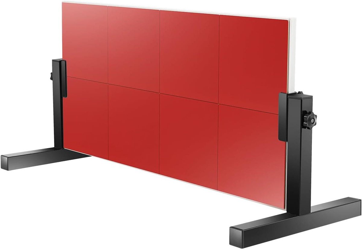 Tafeltennis Rebound Board - Trainingsapparaat Retourbord - Tafeltennis Trainen - Verstelbaar Hoekdesign - 66.5 x 33.5 cm - Rood Zwart