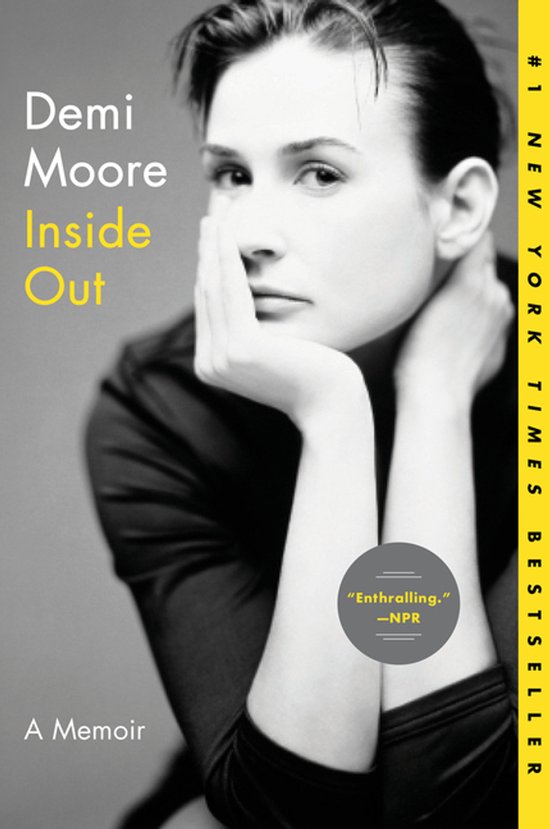 Boekomslag van Demi Moore's memoires 'Inside Out', #1 New York Times bestseller.