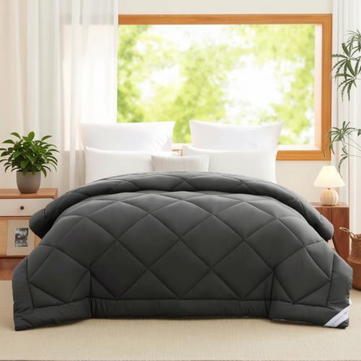 Arvion 4-Seizoenen Dekbed Microvezel 300 g/m² - 200x200 cm - Ademend & Super Zacht - Grijs