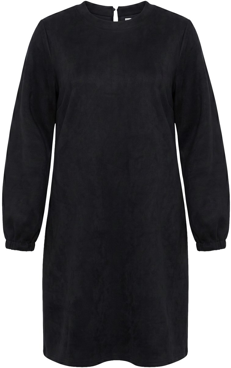 Studio Untold - Dames - Sweaterjurk oversized wijde ballon lange mouwen - Zwart - Maat 46+