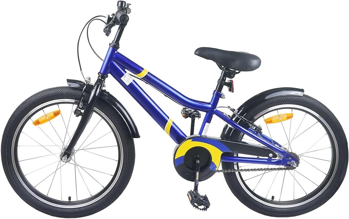Kinderfiets 22 inch sfiets sfiets Stadsritten Avontuur Stevig Stalen Frame 22 inch Blauw Zwart