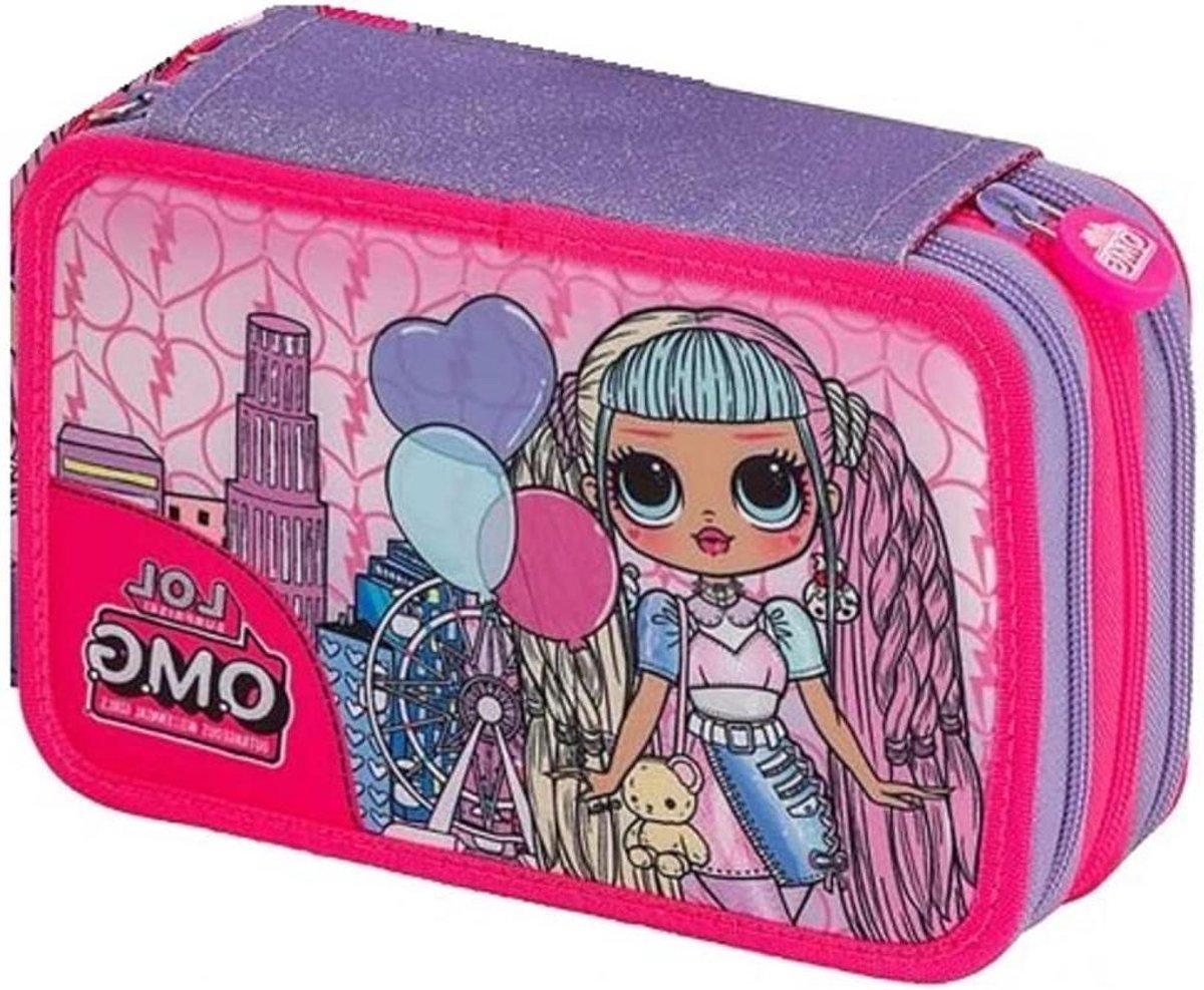 Pennenetui School - Etui Meisjes - Spullen Organiseren - 3 Etages Compleet - 20 x 12.5 x 7 cm - Rood