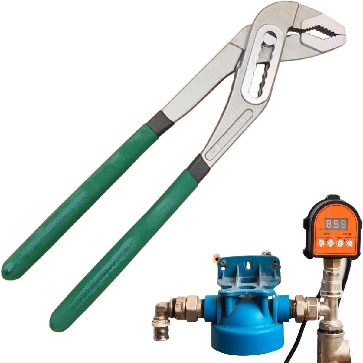 Waterpomptang Groeftang - Verstelbare Tang - Loodgieterswerk Reparatie - Ergonomisch Ontwerp - 8 10 12 Inch - Zwart