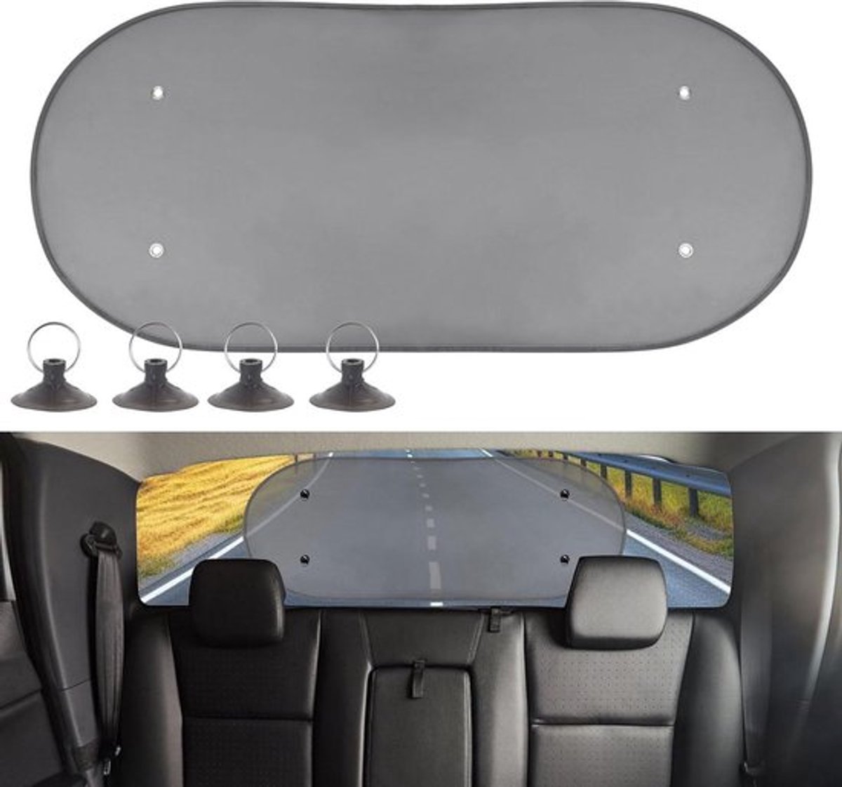 Achterruit Zonwering Auto UV-bescherming Opvouwbaar Zuignappen Kinderen 100x50 cm 2 stuks