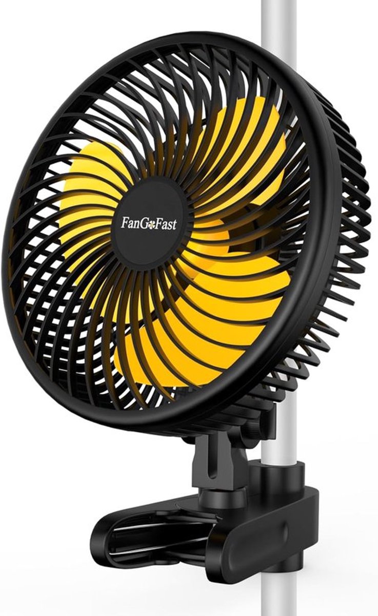 Thijox - Grow Ventilator met Clip, Handmatige Oscillerende Mini Ventilator voor Kweektent, EG-Motor met 10 Snelheden, Klembare Groeiventilator voor Tu