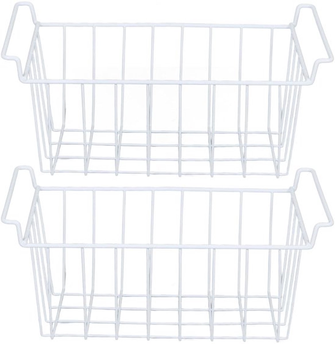 Opbergmanden Roestvrij Staal - 2 Stuks - Draagbaar - Voorraadkast - Koelkast - Intelligente Opslag - Afmetingen L39 x B20 x H20 cm - Opbergboxen