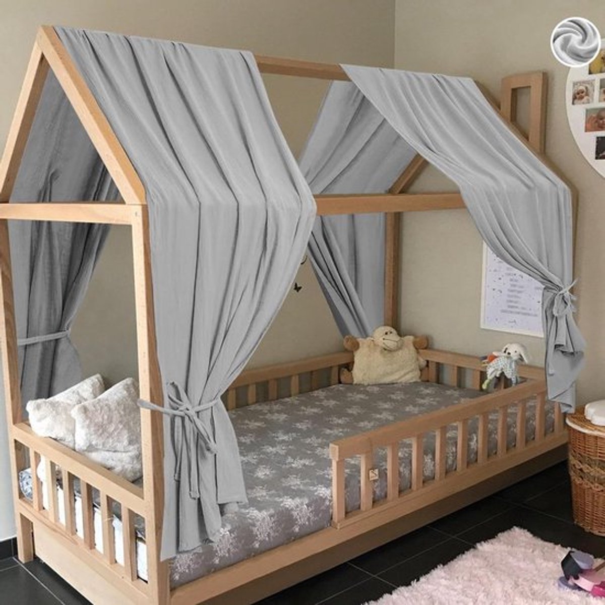 Extra Brede Prinses Bed Luifel van 100% Katoen voor Meisjes, Grote Kinderen Bed Luifel, Kinder Spelen Tenten & Kinderkamer Decoratie