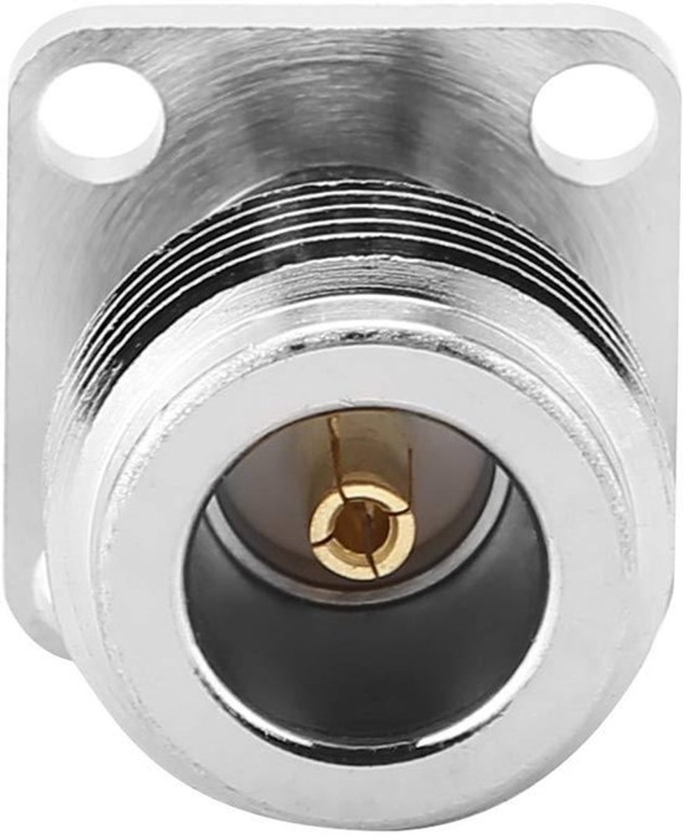 2 stuks Vrouwelijke Jack RF Coax Chassis Connector Panel Mount met Flens 17.5 x 17.5 - Zwart - Hoge kwaliteit