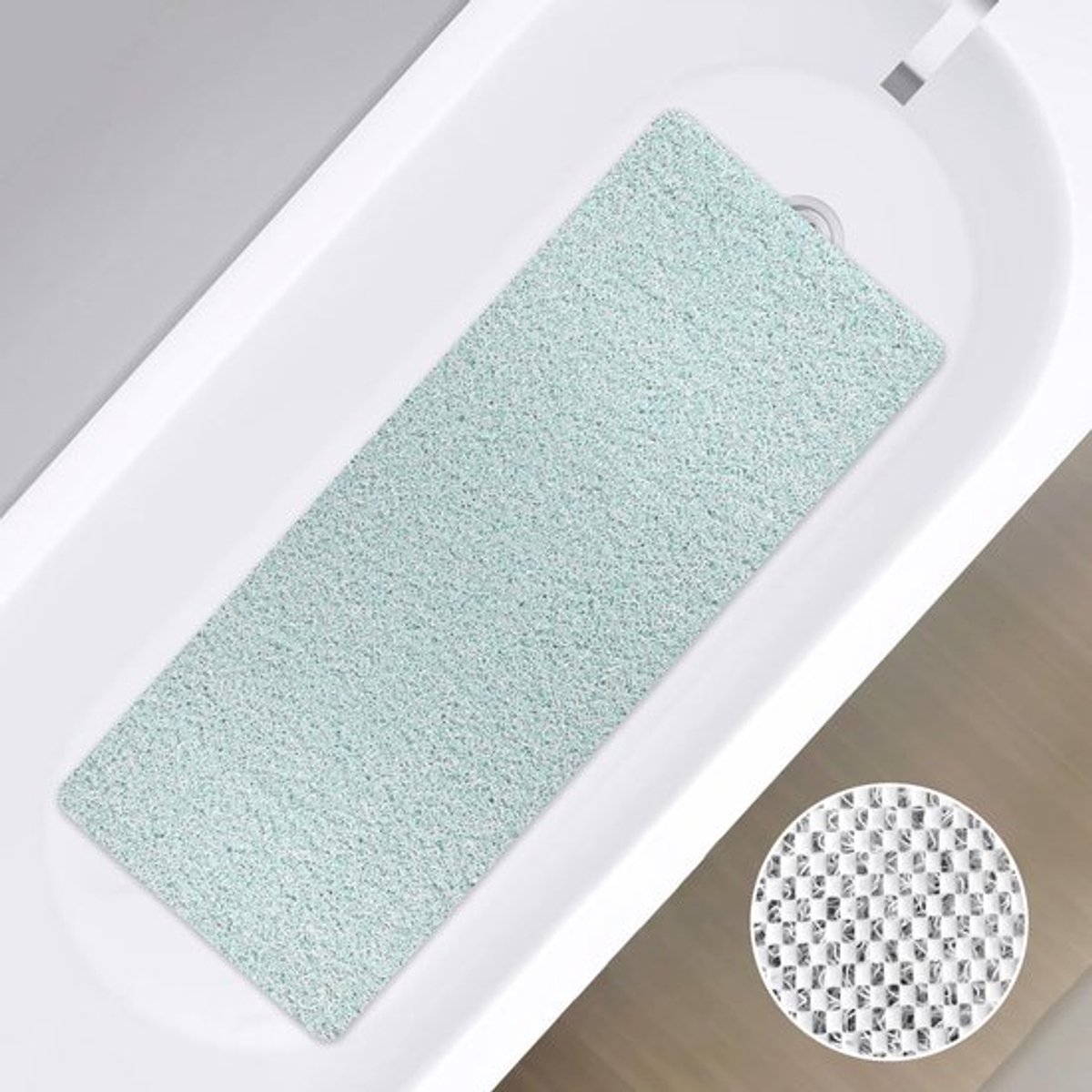 Badmat Antislip - Extra Lange 100 x 40 cm - Wasbaar - Sneldrogend - PVC - Anti-schimmel - Veiligheidsontwerp zonder zuignappen - Douchemat