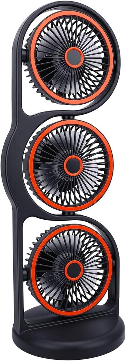 Bureauventilator - Tafelventilator - Werkplek Koelen - Drie Kops Luchtstroom - 18x16x47 cm - Grijs