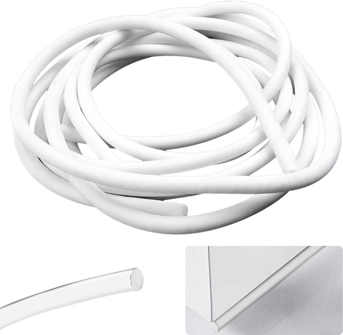 Dailygoods- Afdichtstrip 5 meter - Schuimrubberen Afdichtband - Ø 7 mm - Siliconen Voegen - Antislip - Voor Naadafdichting - Dichtingskoord