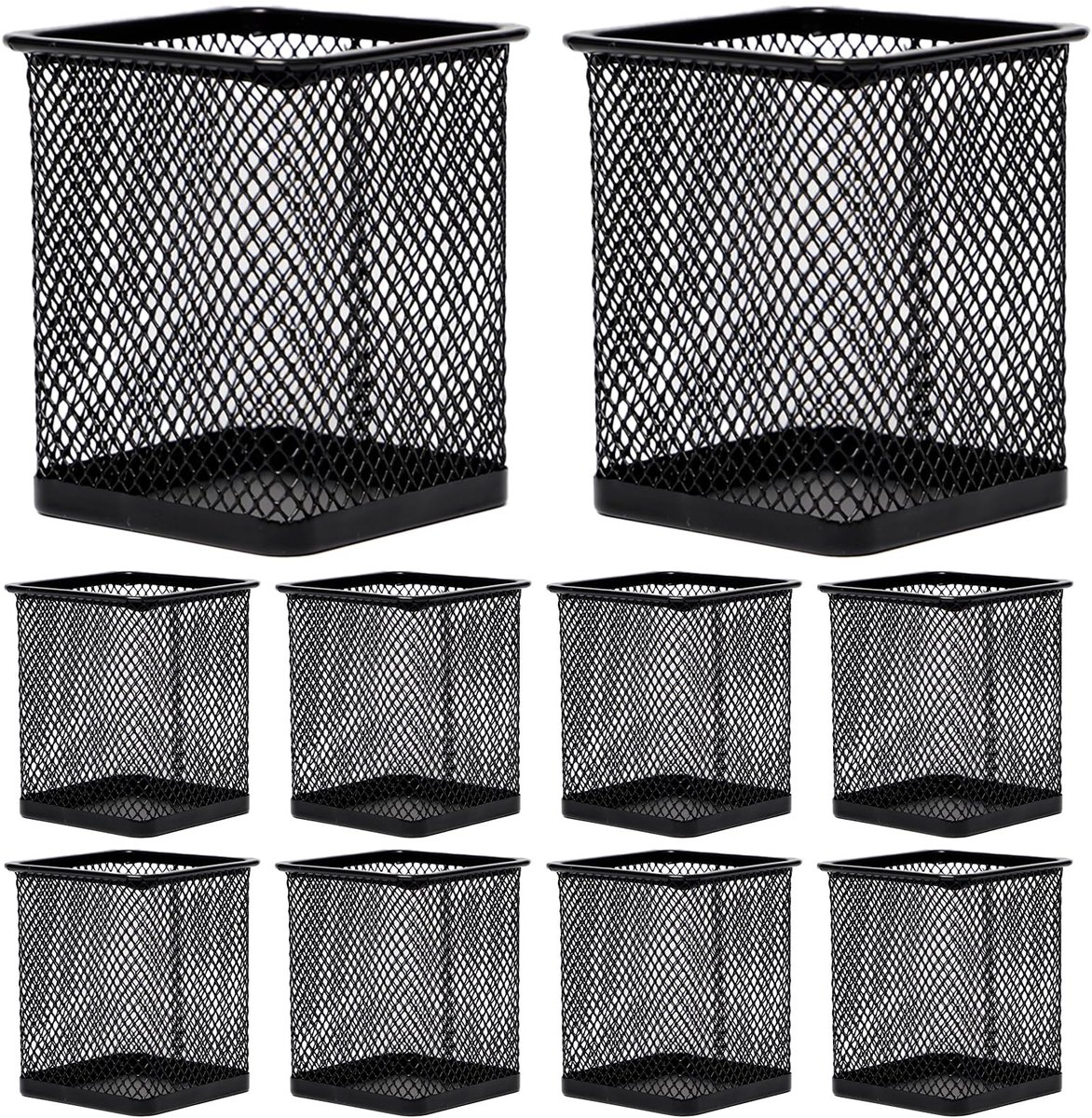 Dailygoods - 10 Stuks Zwarte Bureau Pennenhouders - Organiser voor Kantoor en Slaapkamer