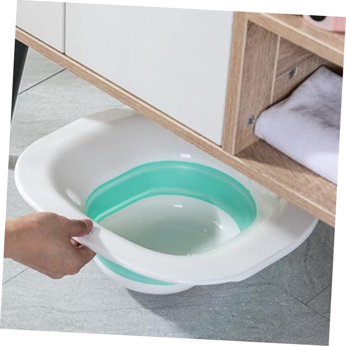 Opklapbaar Zitbad - Perineumbad Bidet - Persoonlijke Hygiëne - Opvouwbaar Ruimtebesparend - 39 x 36 x 12 cm - Groen