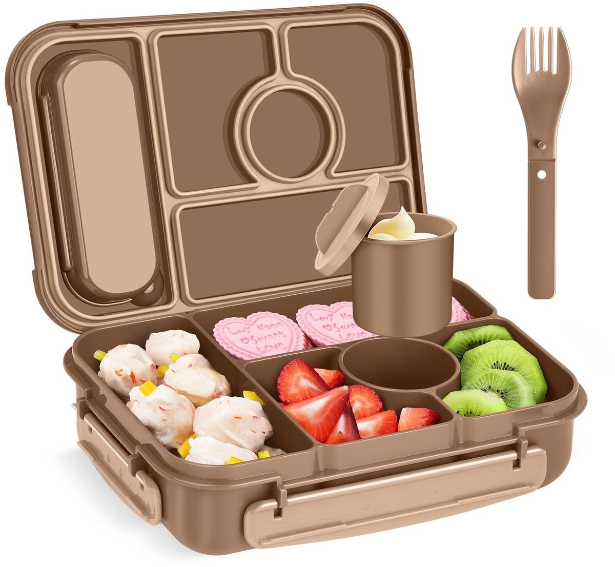 Dailygoods - Bento Lunchbox voor Kinderen en Volwassenen - 1300ML met 5 Compartimenten
