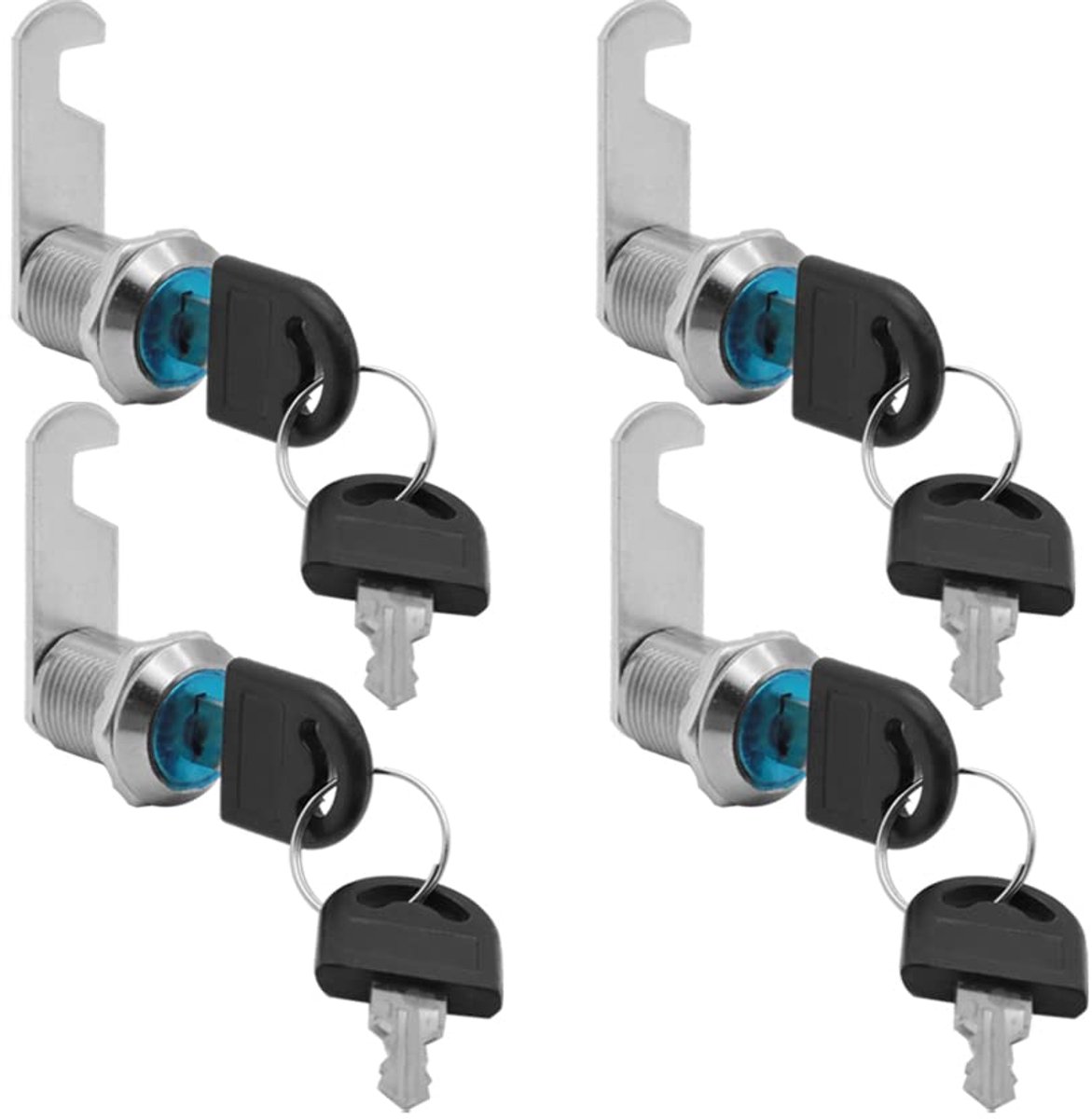 Dailygoods - Set van 4 Beveiligingssloten voor Brievenbussen en Keukenkastjes (20 mm)