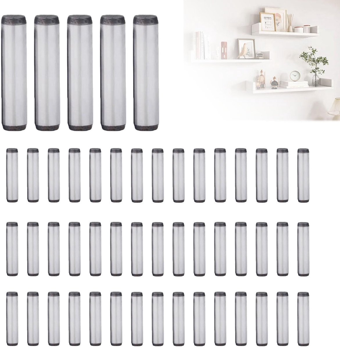 Dailygoods - 50 Stuks Cilinderpennen - Kappen voor Meubel- en Kastenmontage