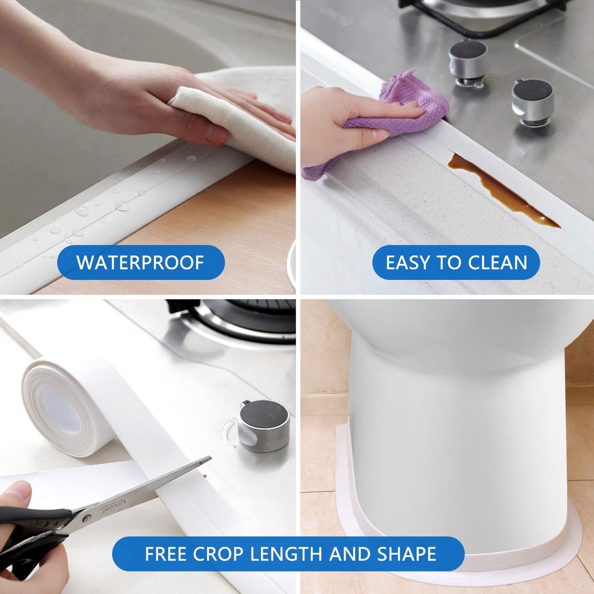 Dailygoods - 2 Rollen Waterdichte Sealing Tape - PVC Kit voor Badkamer en Keuken