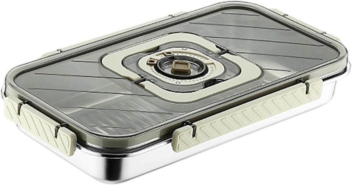 Broodtrommel - Brood opberger - Voedsel bewaren - Luchtdichte versheidscontrole - 36 x 20.2 x 8.5 cm - Zilver