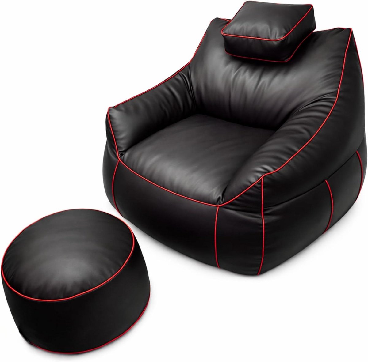 Gaming Zitzak met Voetensteun - Zetel met Pootondersteuning - Comfortabel Relaxen - Vast Schuimvulling