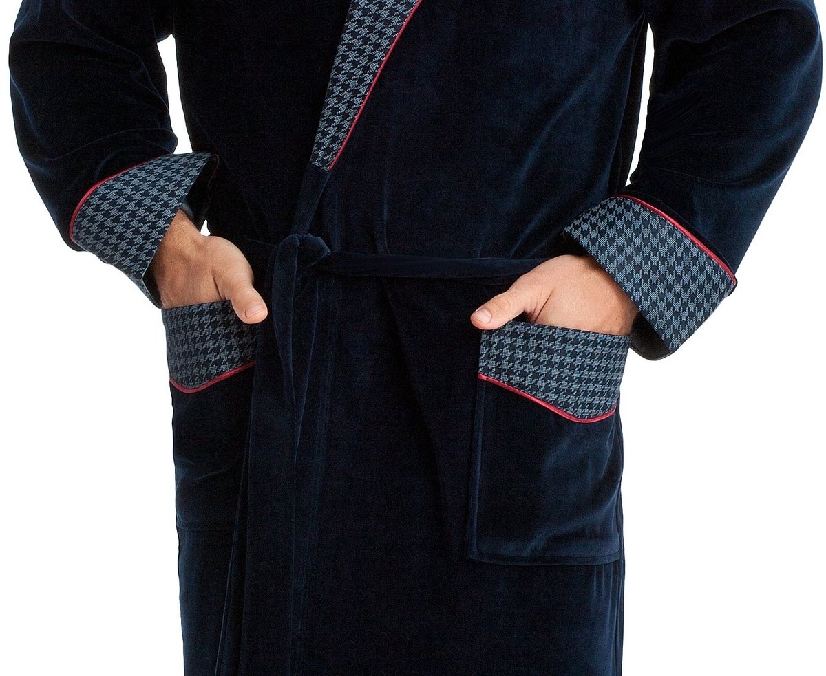 SnelShoppen - Elegante en knuffelzachte badjas voor heren 4XL - Saunamantel met reverskraag en ceintuur - Made in EU - Perfect voor sauna, huis en ont