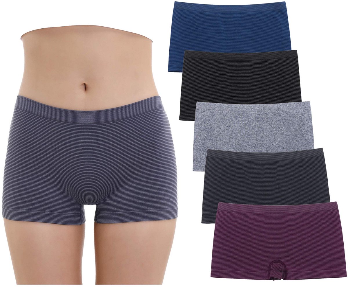 Dailygoods- Boyshort Naadloos - Ondergoed Dames - Stretch - Verpakking van 5 Stuks - Elastische Tailleband - Zacht Nylon/Spandex