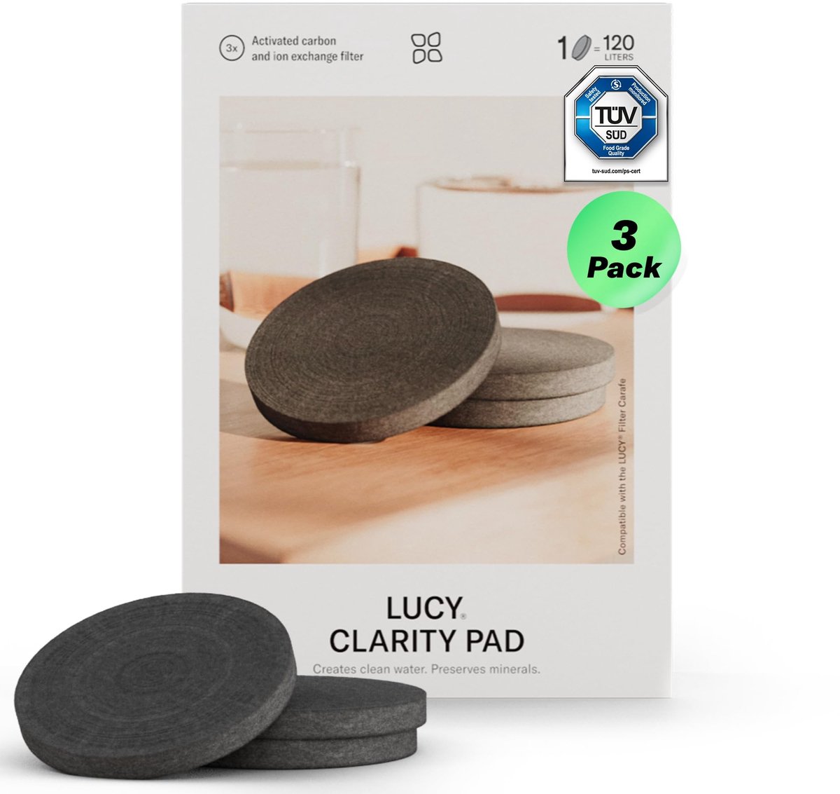 Dailygoods- Waterfilter Originele Filters - Vermindert Kalk/Chloor/Onzuiverheden - Verbetert Smaak/Geur - BPA Vrij - 3 Stuks - Eenvoudig te Gebruiken - Waterfilterkan