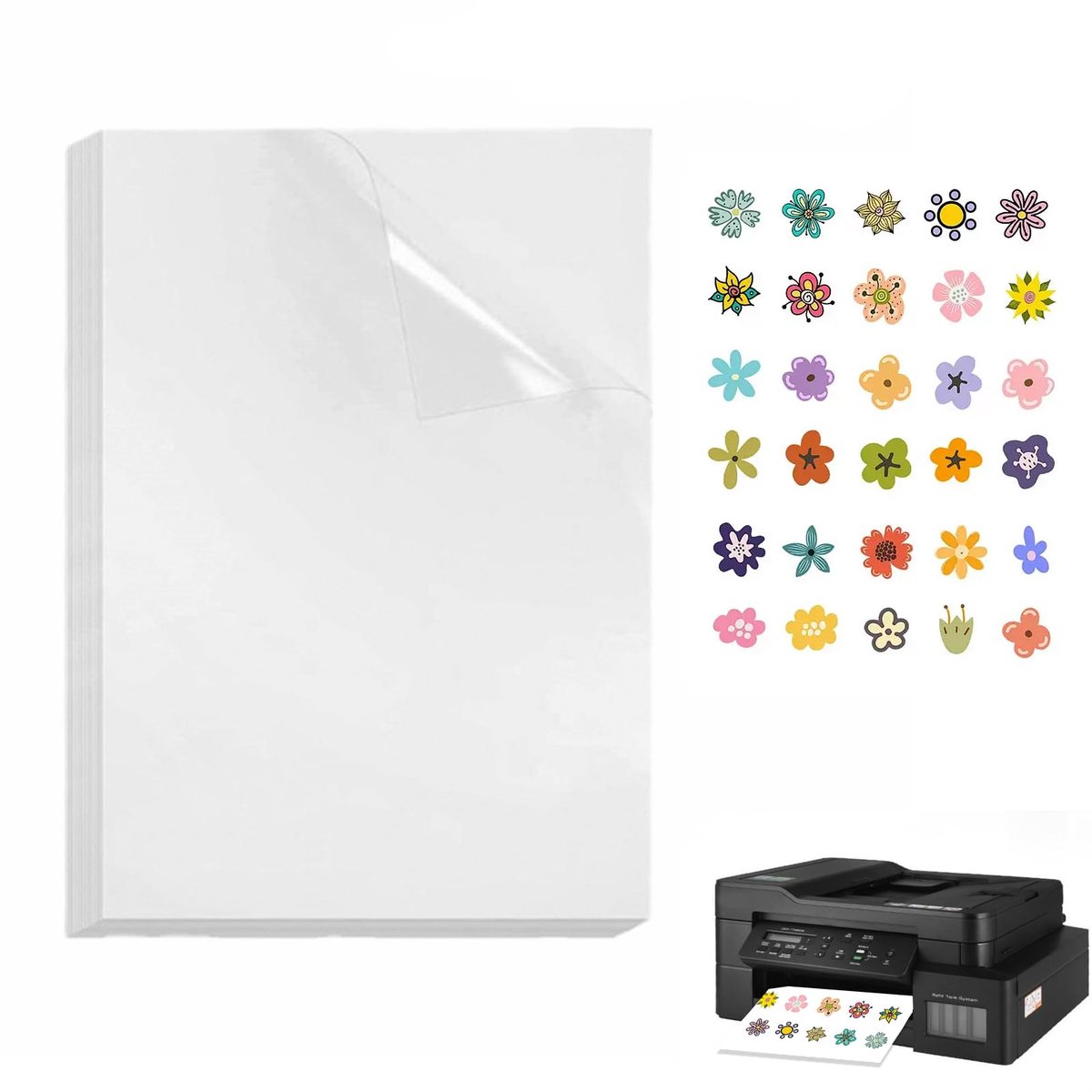 Dailygoods - 10 Vellen Printbare Transparante Stickerpapier - A4 Formaat